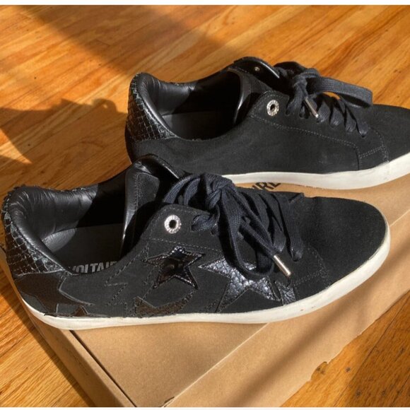 Zadig & Voltaire Flash Star Sneakers in Black Size 40 / US 9.5 - Picture 1 of 10